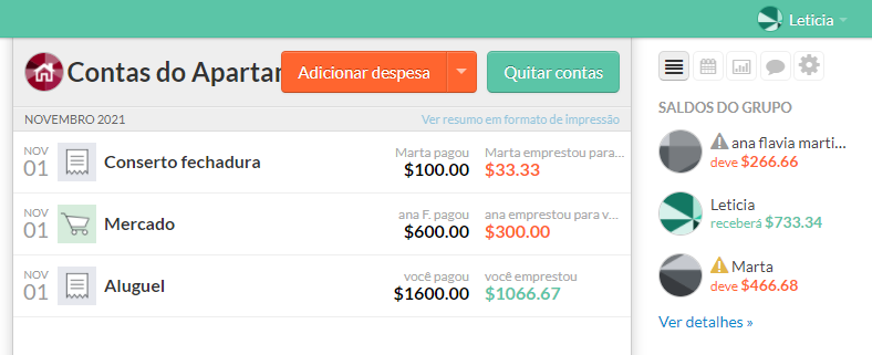 Como o Splitwise Calcula o Que Cada Um Deve - inspiração 1