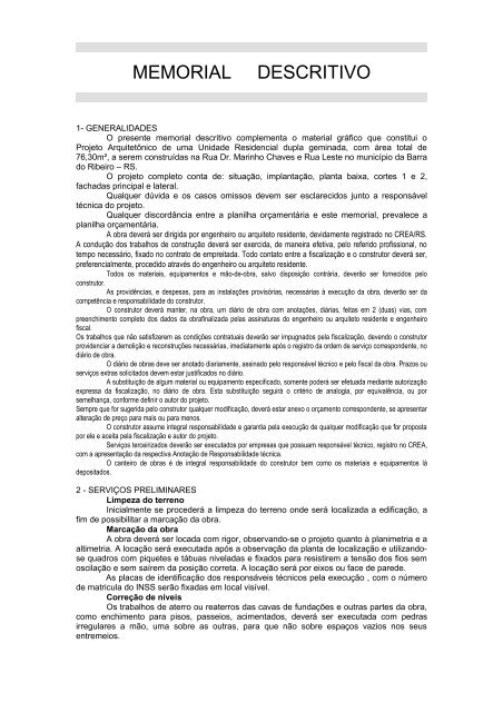 A Função Crucial do Memorial Descritivo em Projetos - inspiração 1