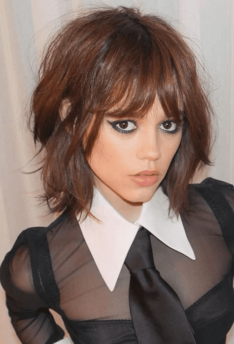 franja lateral para rosto redondo cabelo liso curto