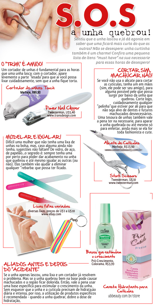 ideias criativas para unhas quebradas
