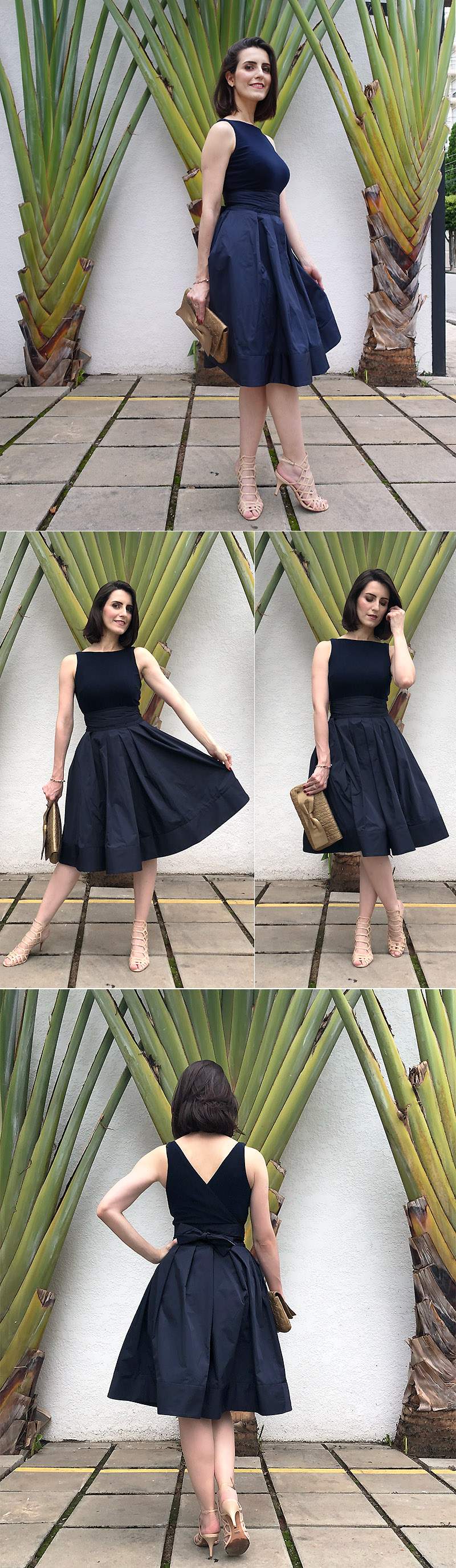 bolsa para vestido azul marinho