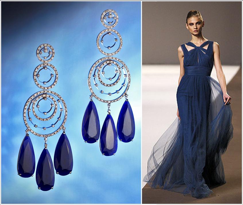 acessórios para vestido azul marinho longo