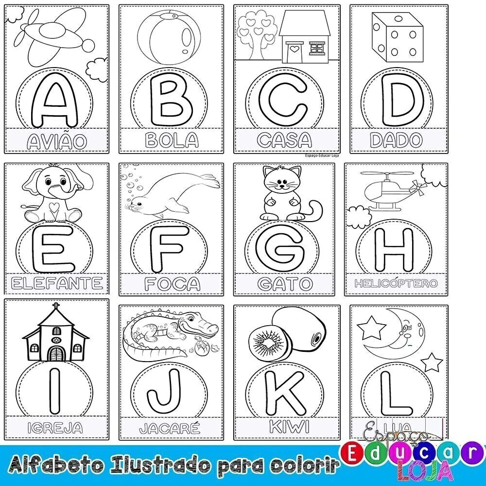 alfabeto para colorir educação infantil