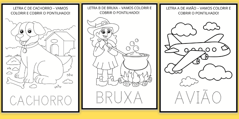 melhores alfabetos para colorir educação infantil