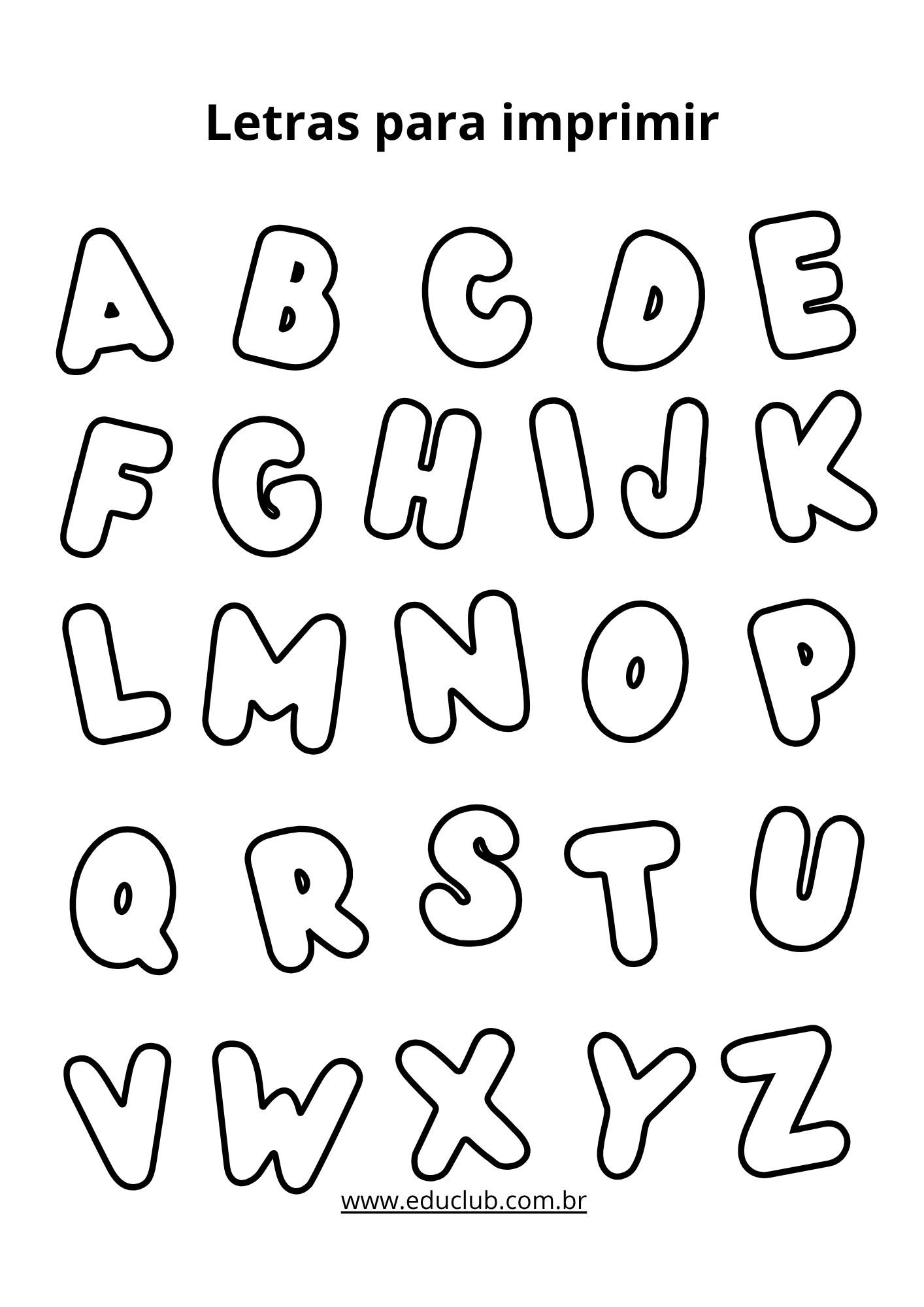 alfabeto para imprimir e colorir