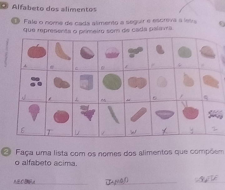 vegetais com a letra O