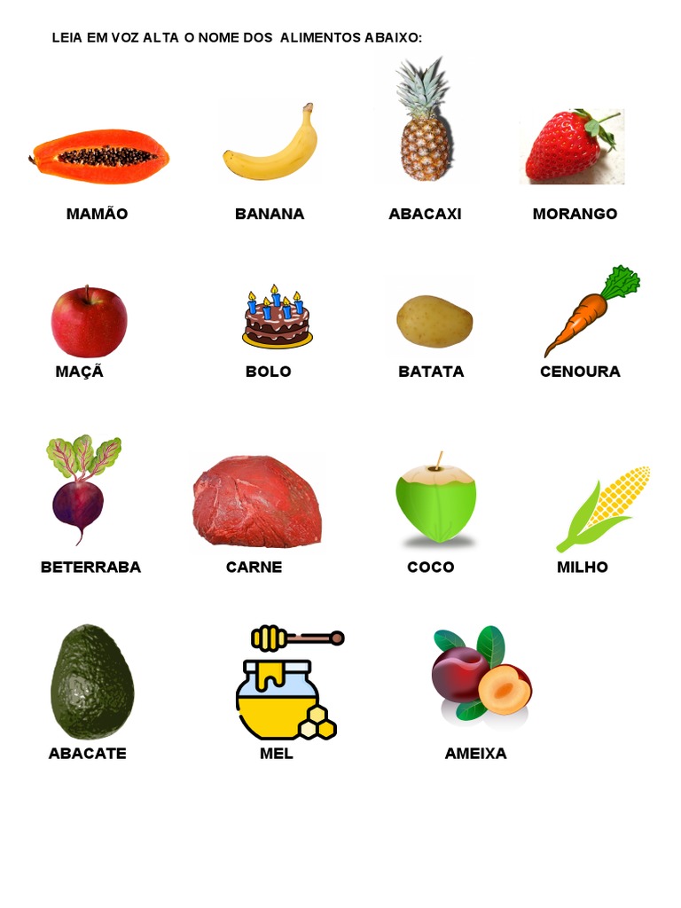 frutas com E