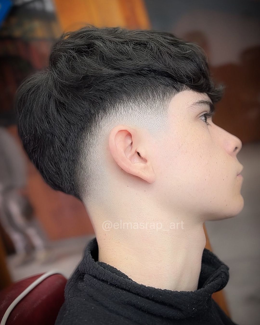 corte americano low fade cabelo longo
