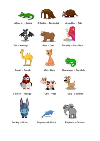 animais de estimação com A em inglês