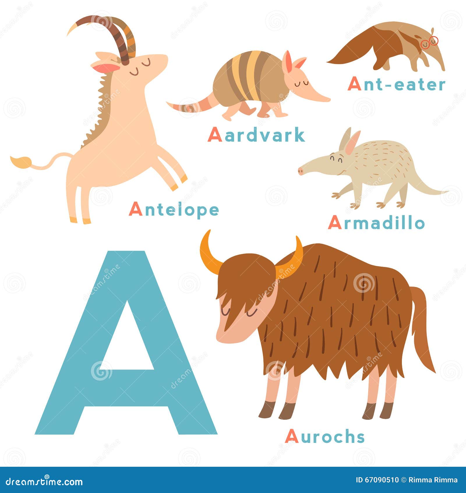 animais que começam com a letra a em inglês