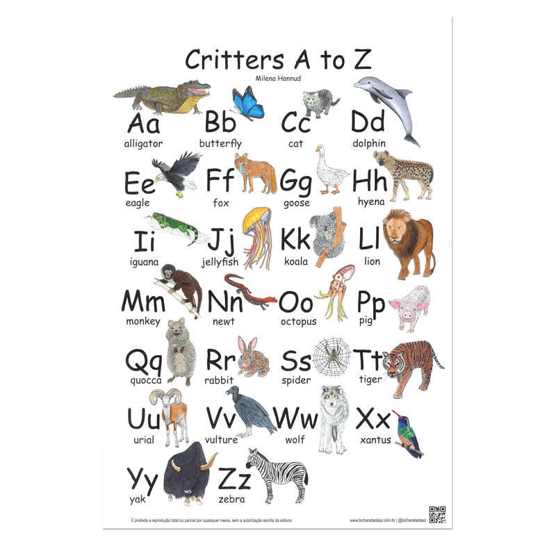 lista de animais em inglês letra a