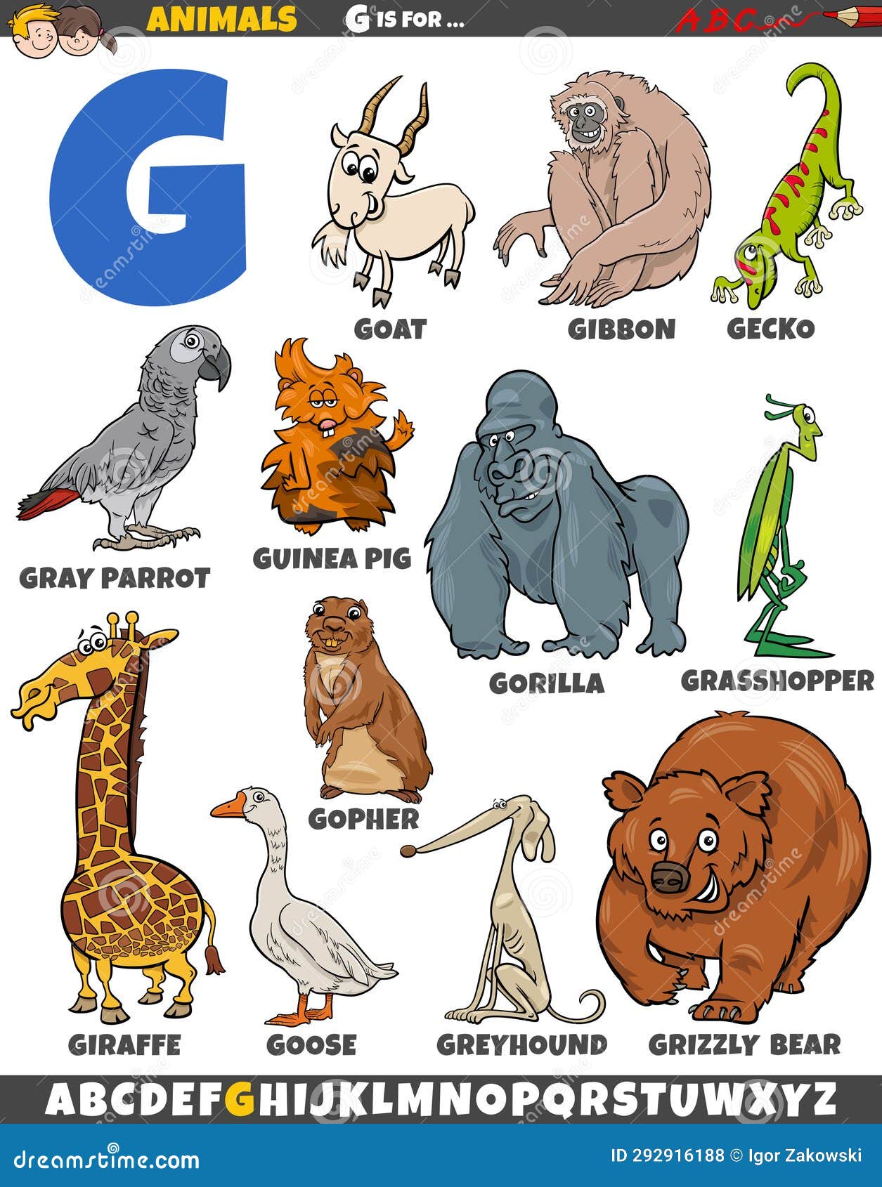 animais que começam com G