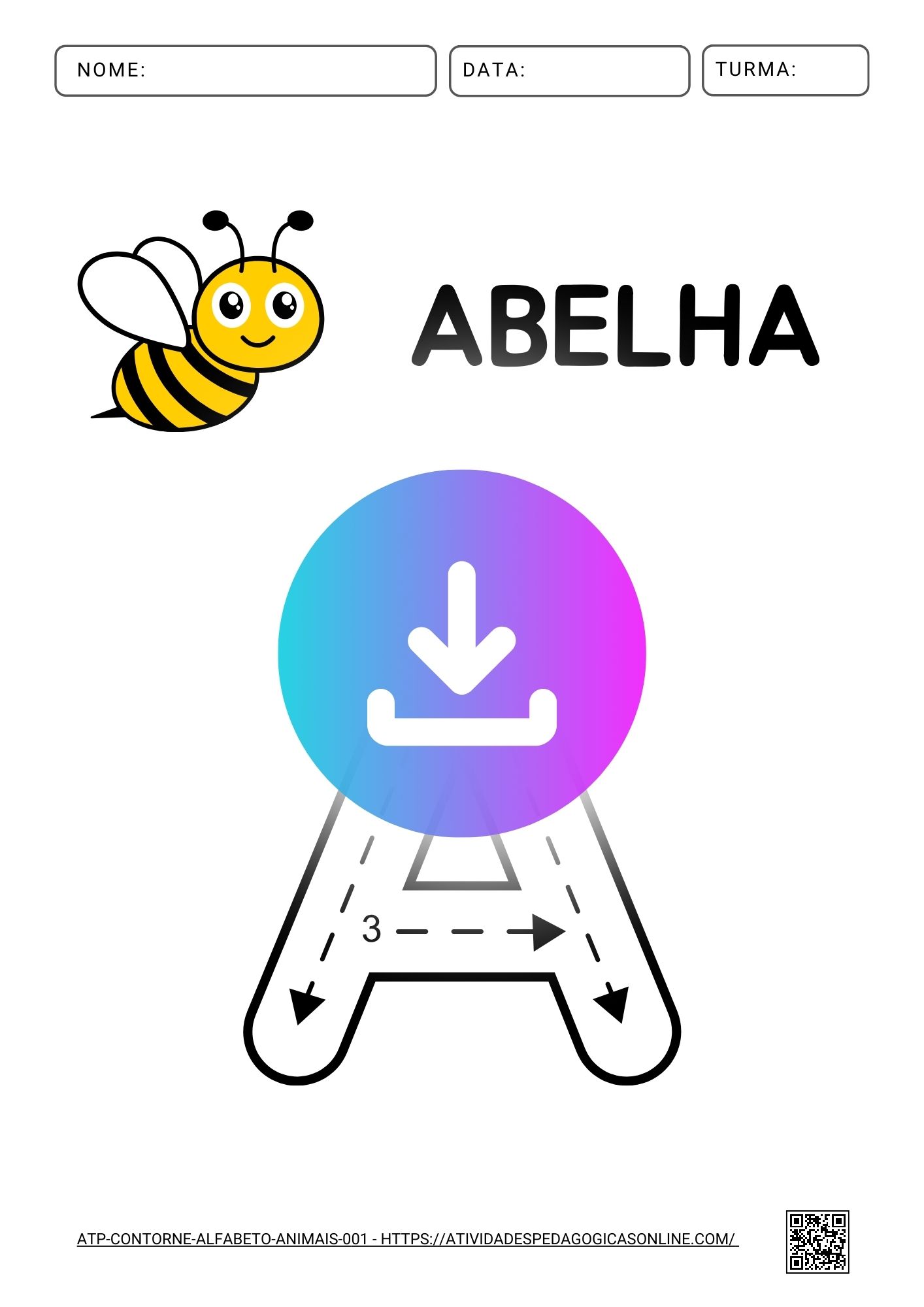 atividade com a letra a para educação infantil