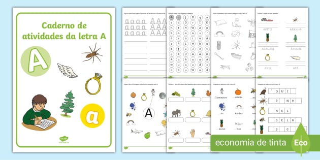 custo-benefício de materiais para ensinar a letra A