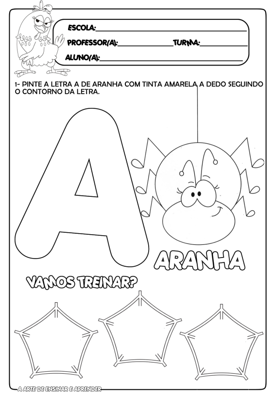 atividades com a letra A vs. atividades com outras vogais