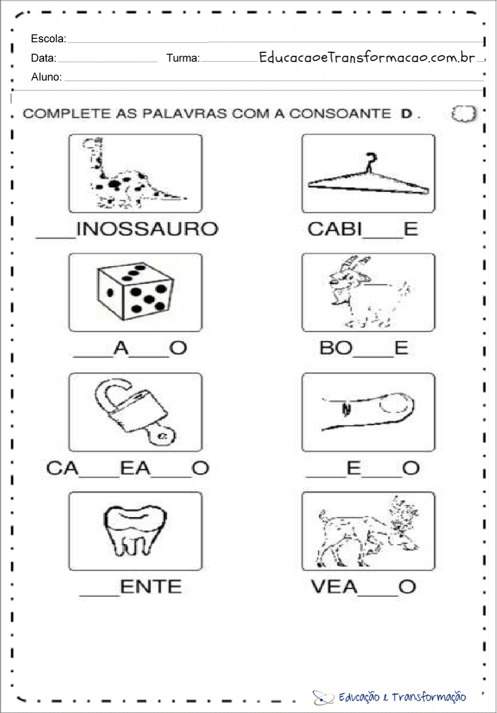 traçado da letra d