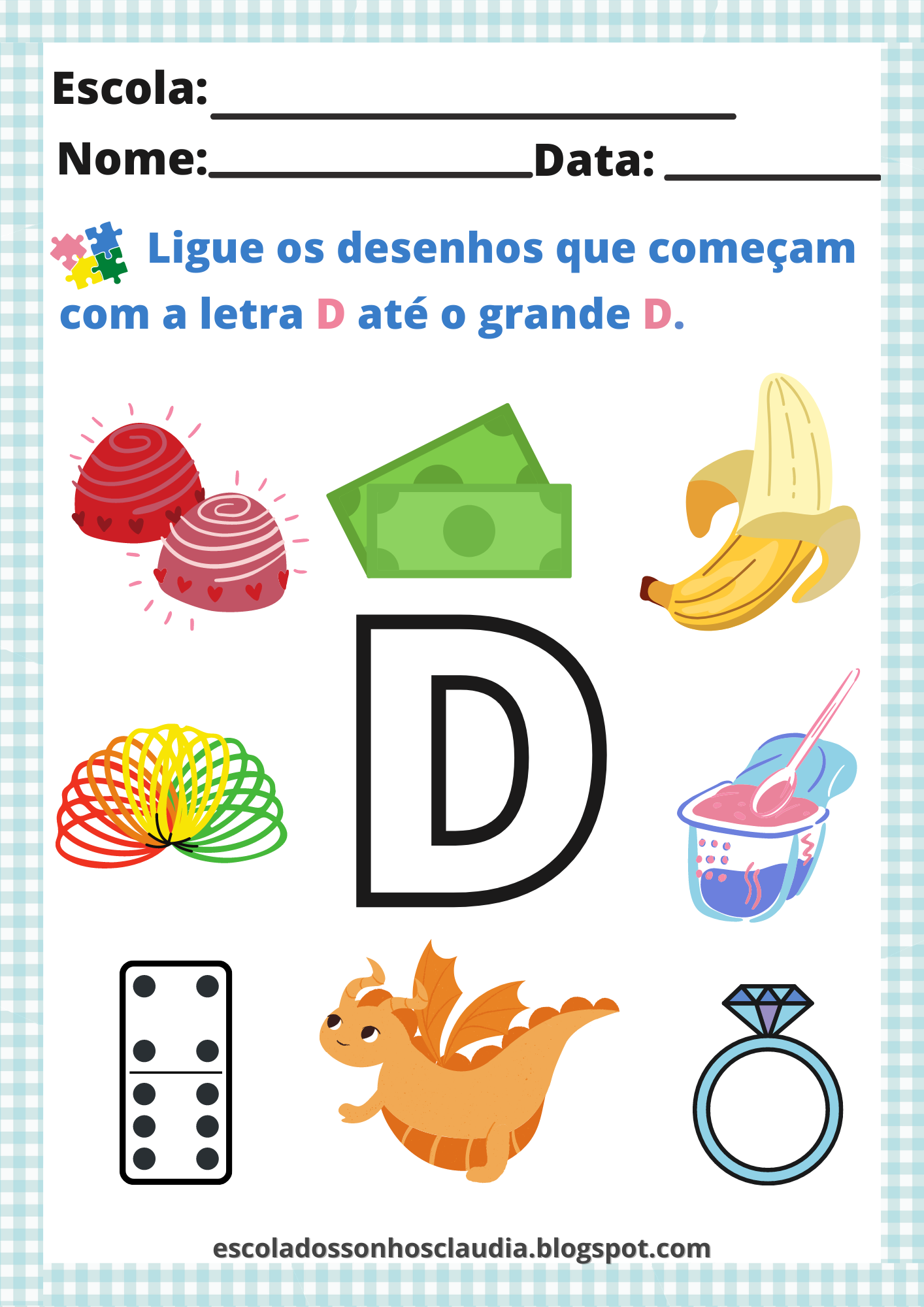 atividades com a letra d para imprimir