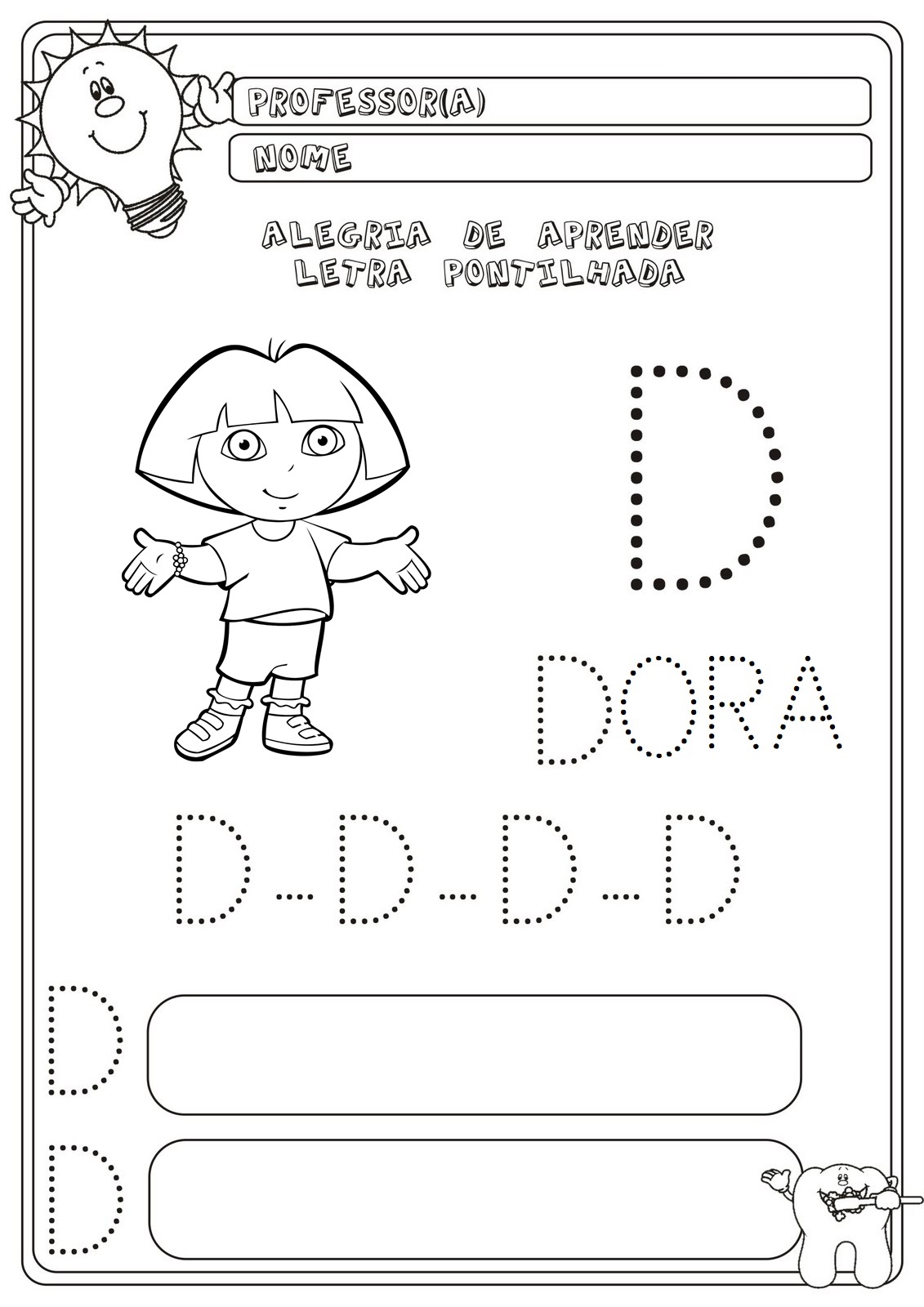 pintura a dedo letra d