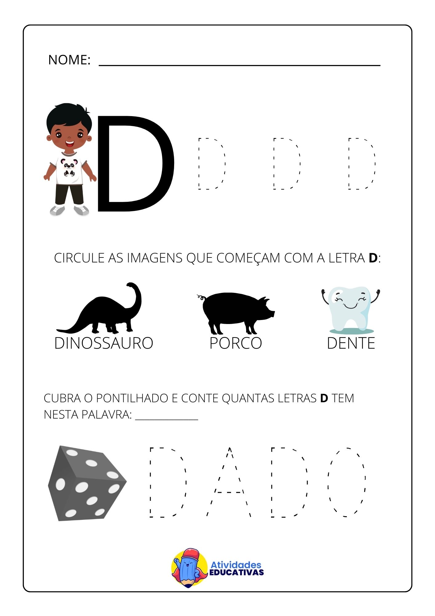 d de dinossauro atividade