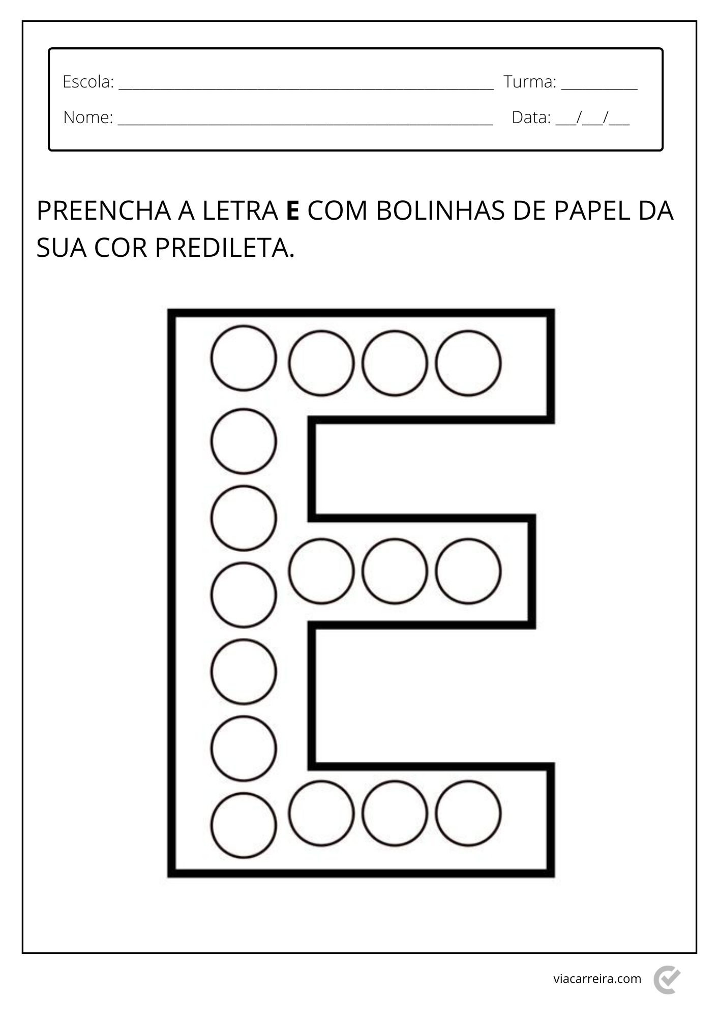 como ensinar a letra E para alfabetização