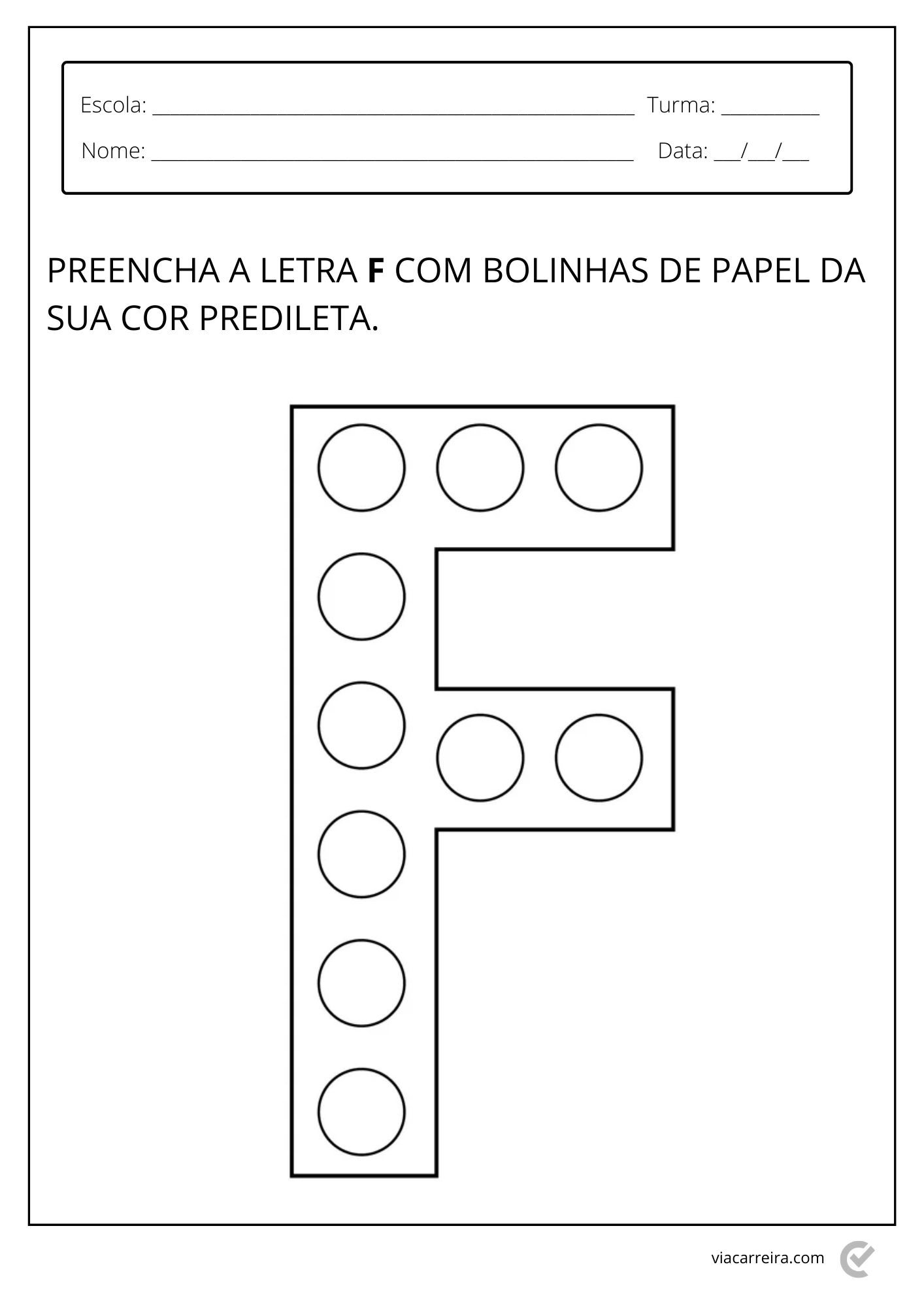 atividades com a letra f para imprimir
