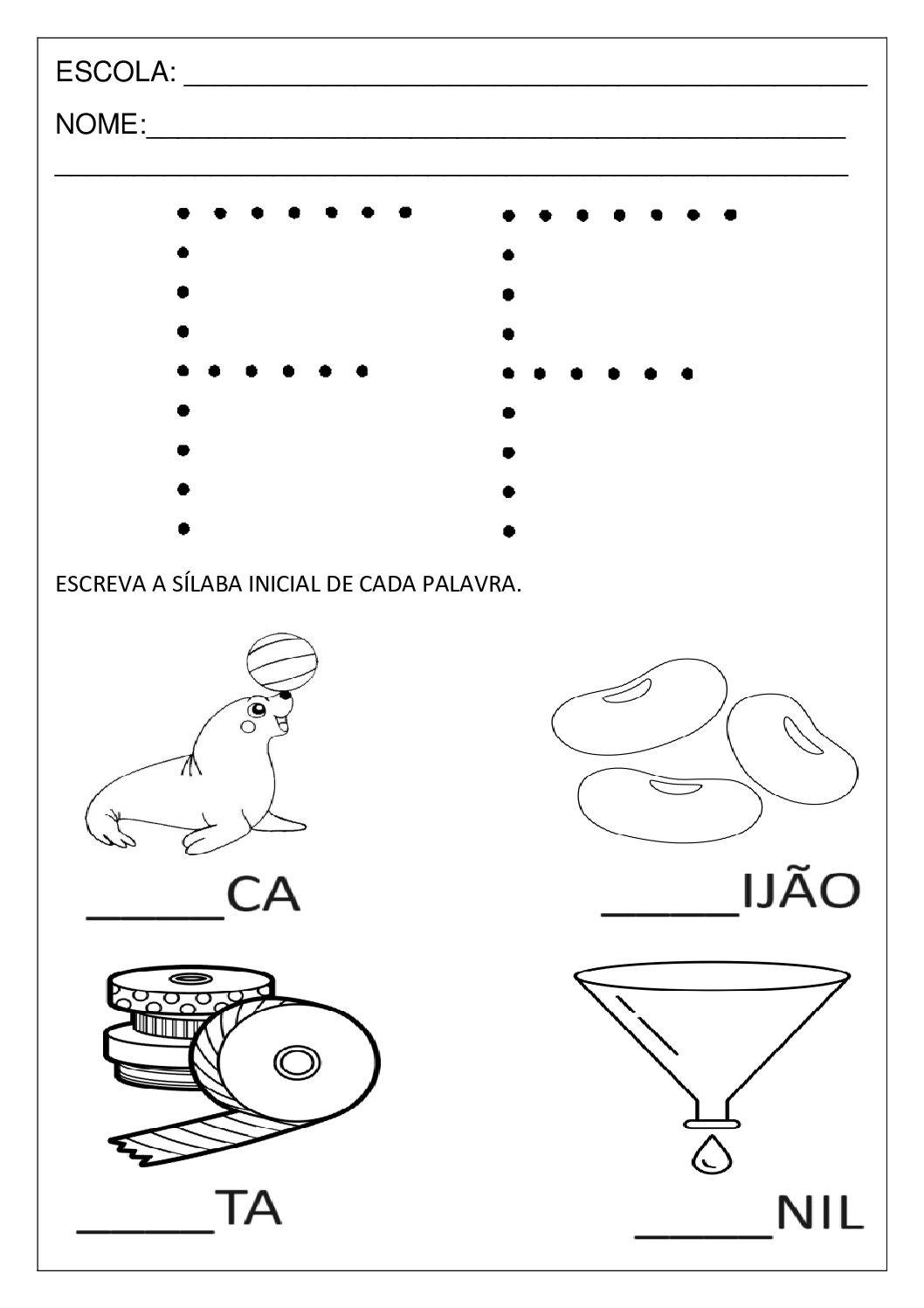 alfabetização letra f atividades