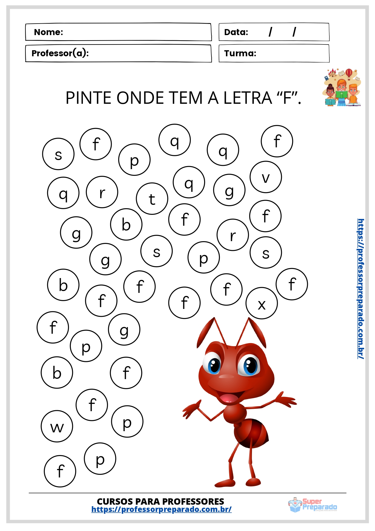 atividades de coordenação motora letra f