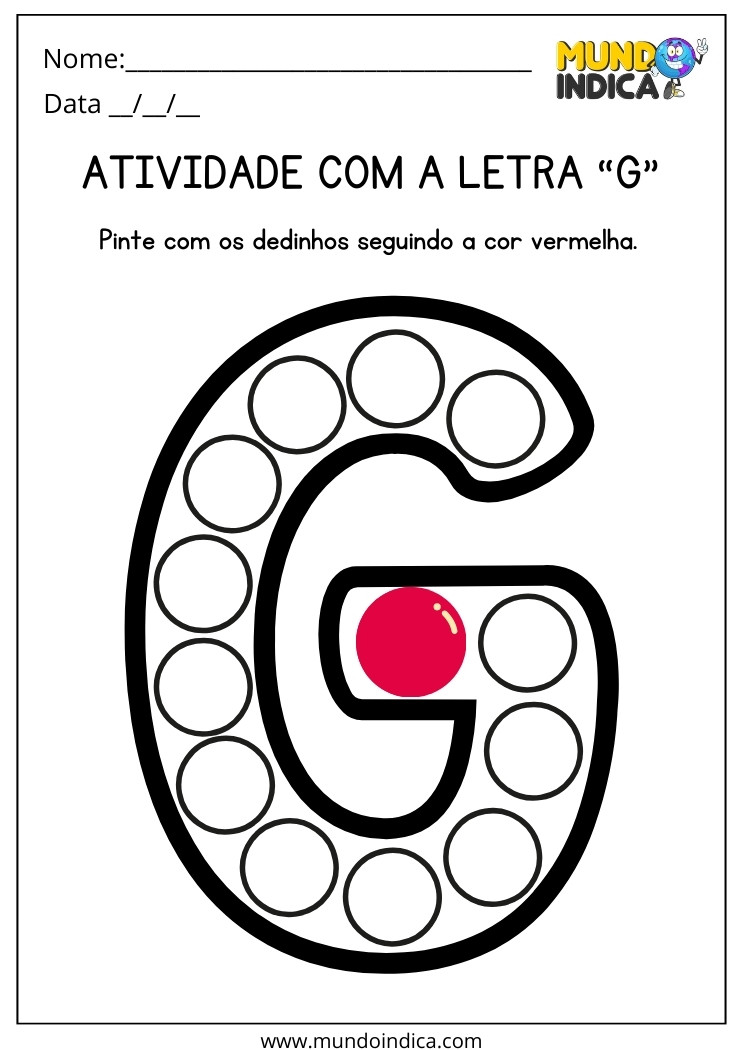 atividades de coordenação motora letra g