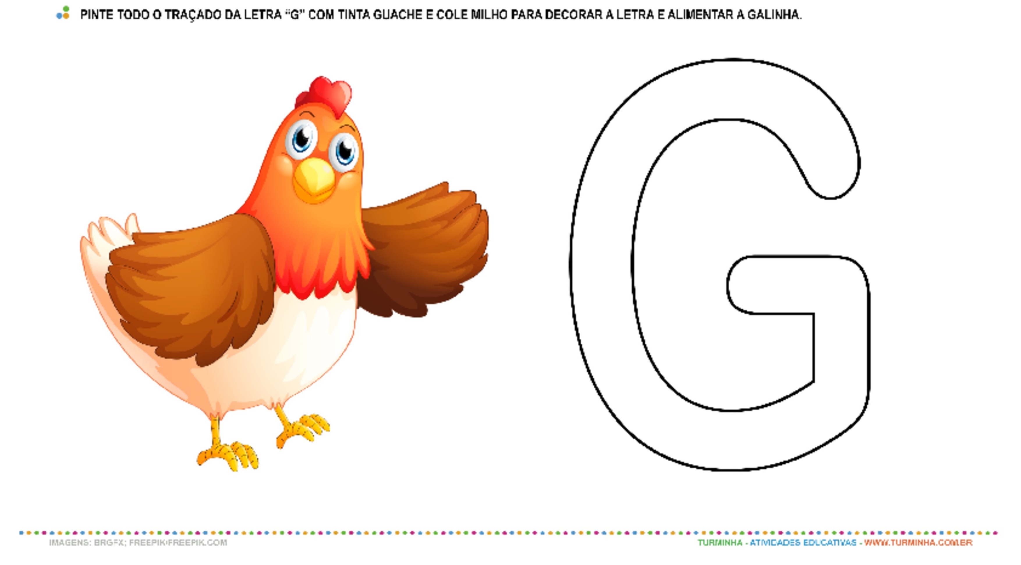 exercícios letra g alfabetização