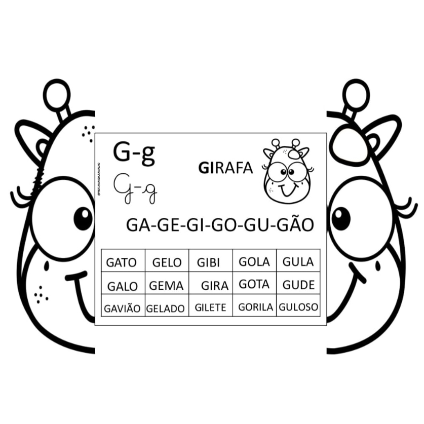 letra g para educação infantil atividades