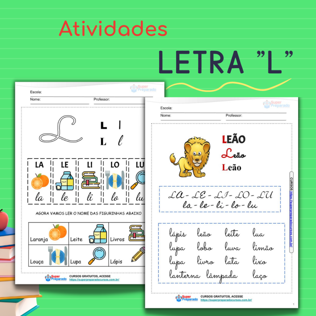 como imprimir atividades da letra l em casa