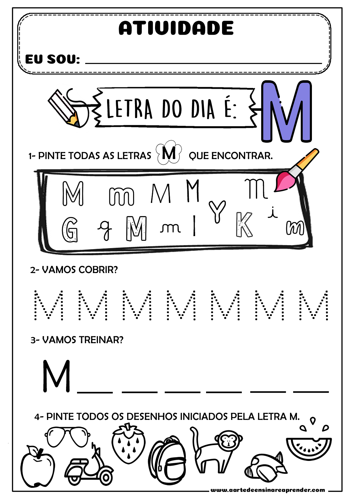 atividades com a letra m para imprimir