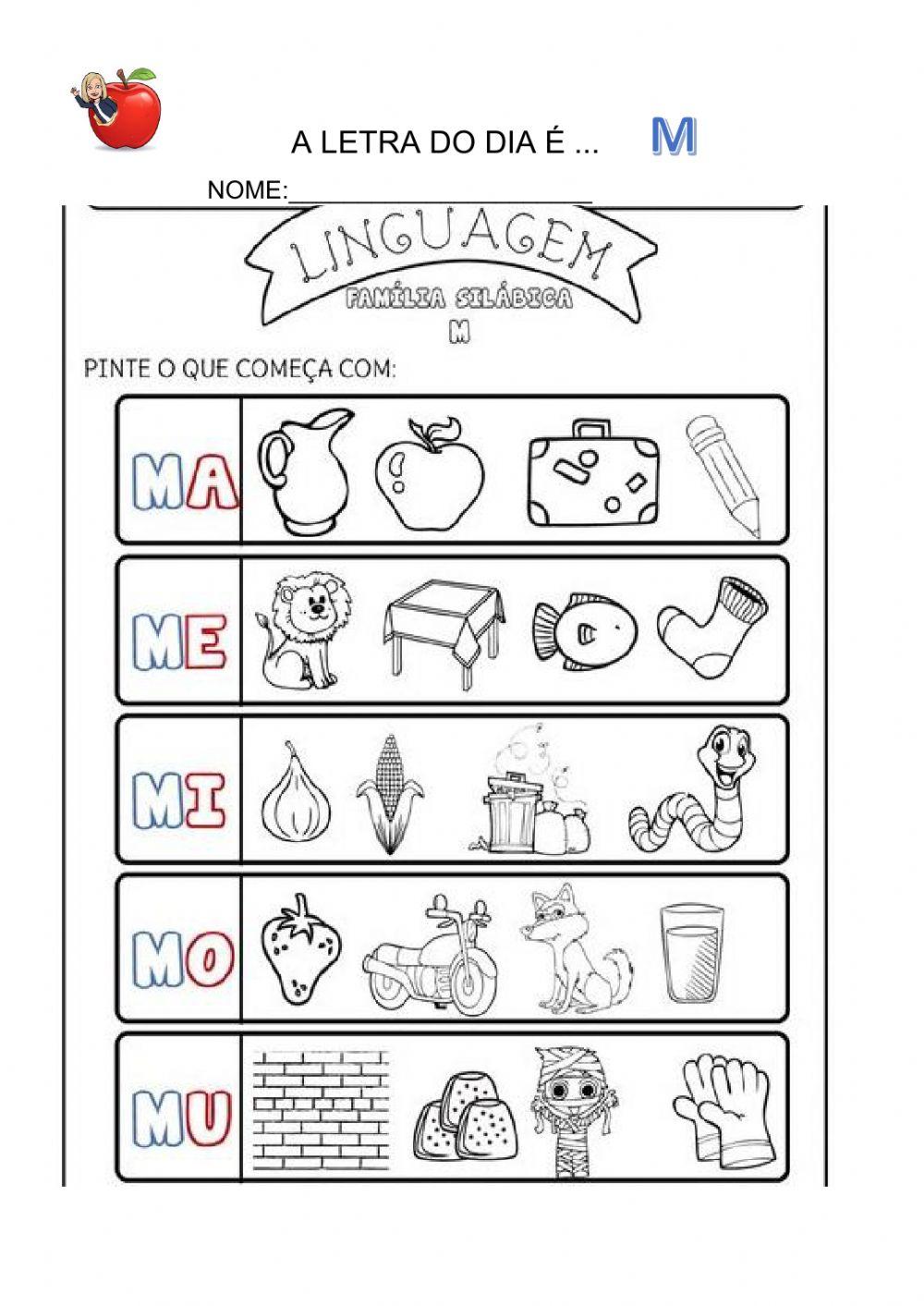 erros comuns ao ensinar letra m para crianças de 1 ano