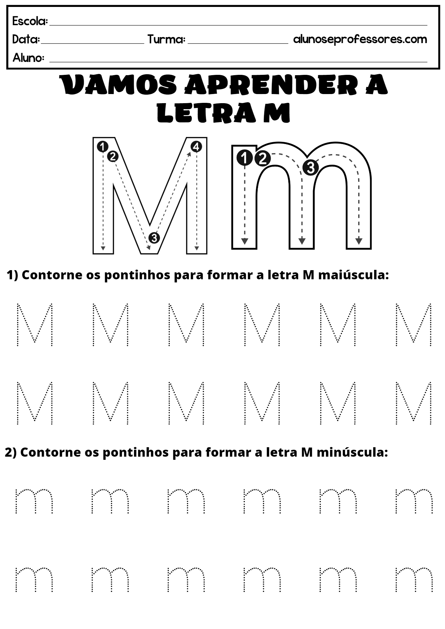 atividades com a letra m educação infantil
