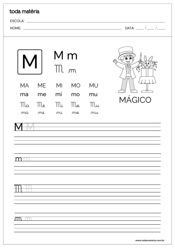 atividades com a letra m 3 ano