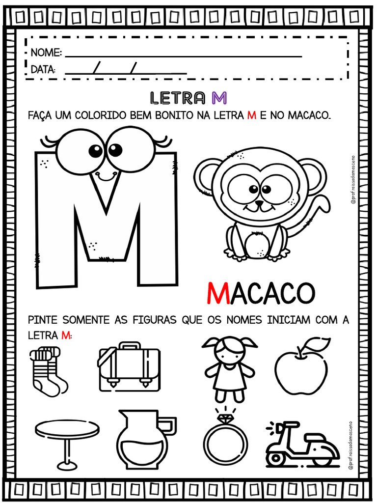 letra m para colorir