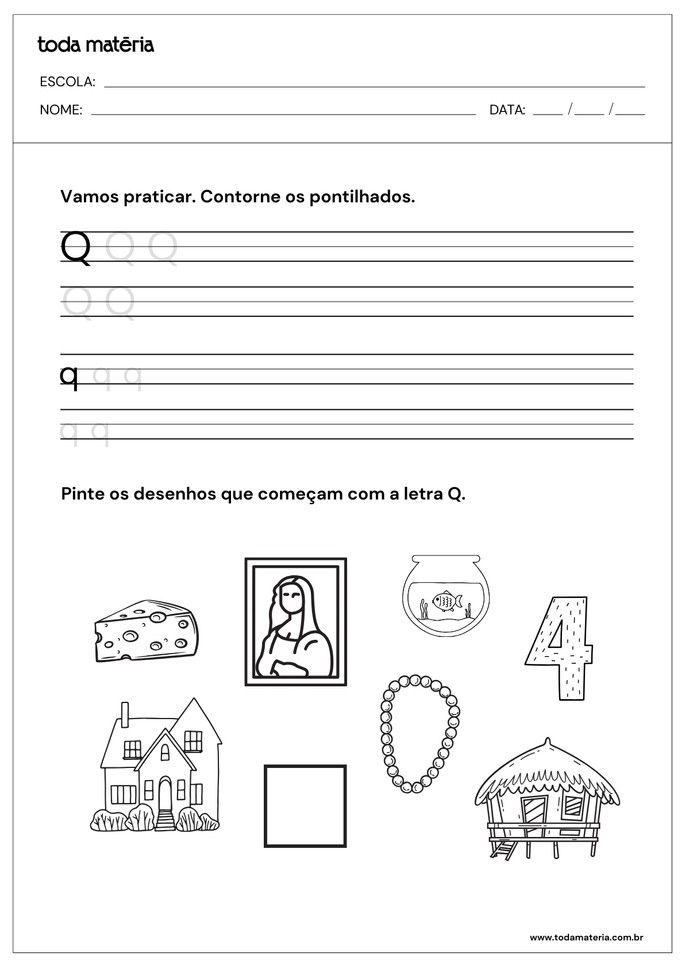 ensinar a letra q