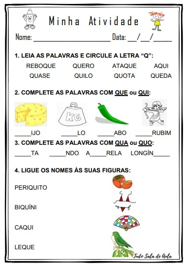 exercícios letra q
