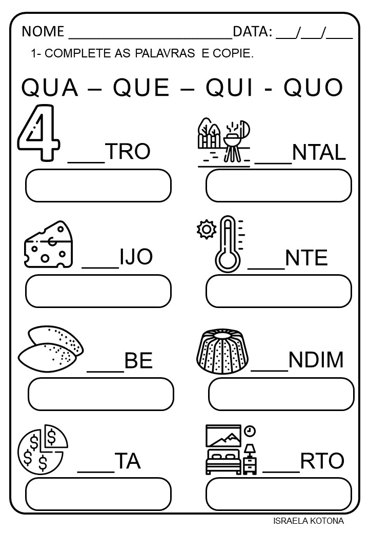 alfabetização letra q
