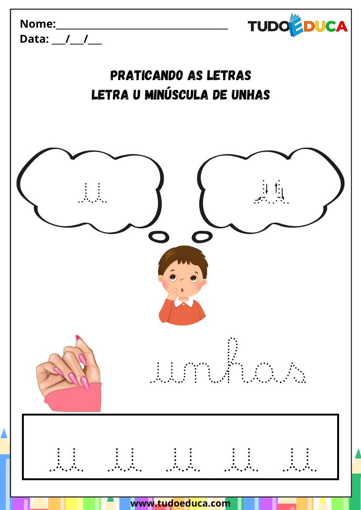 desenhos da letra u para colorir