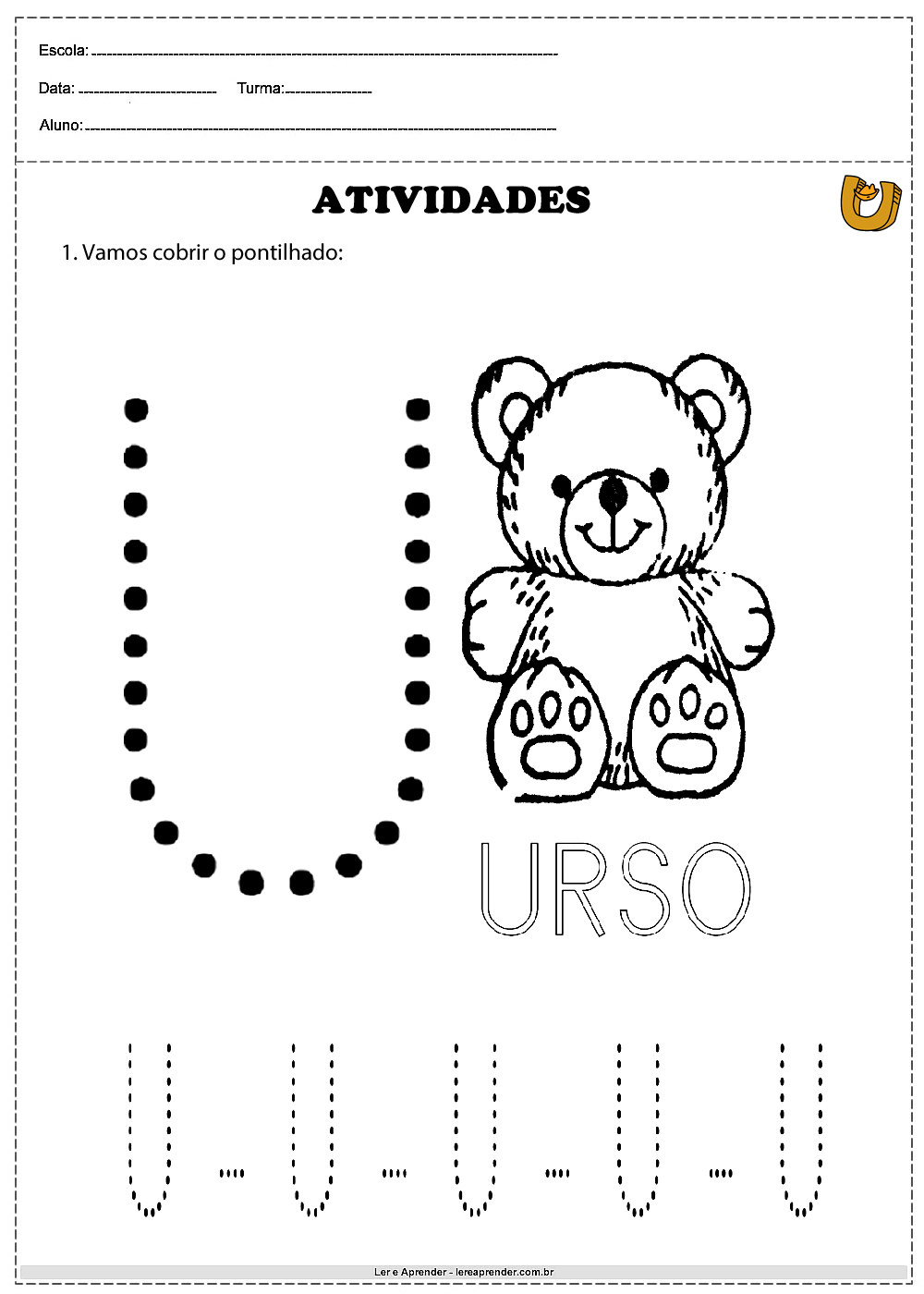 como ensinar a letra u