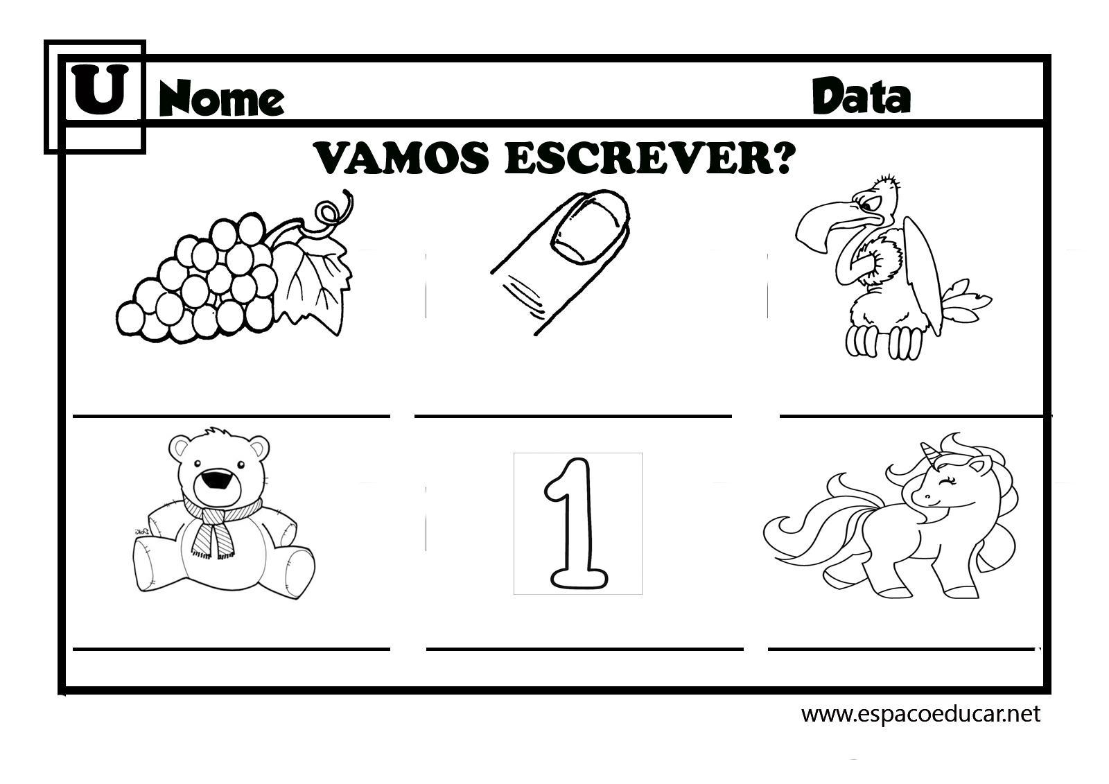 letra u maiúscula e minúscula atividades