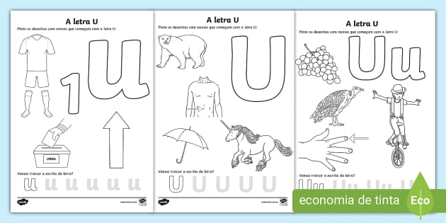 exercícios vogal u educação infantil