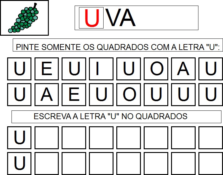 palavras com a letra u para crianças