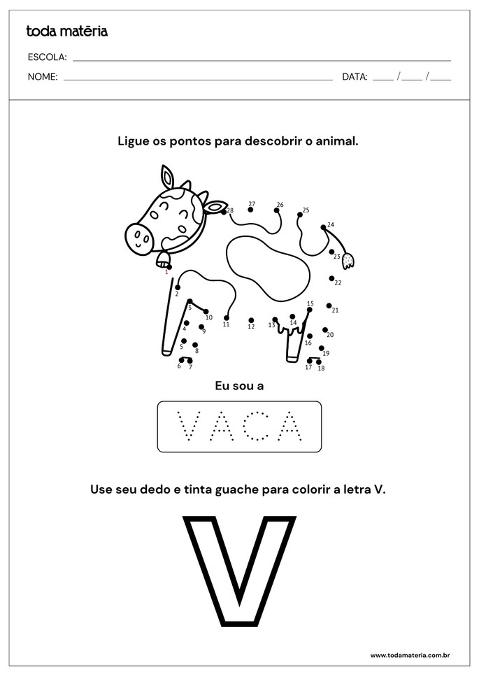 atividades com a letra v para imprimir