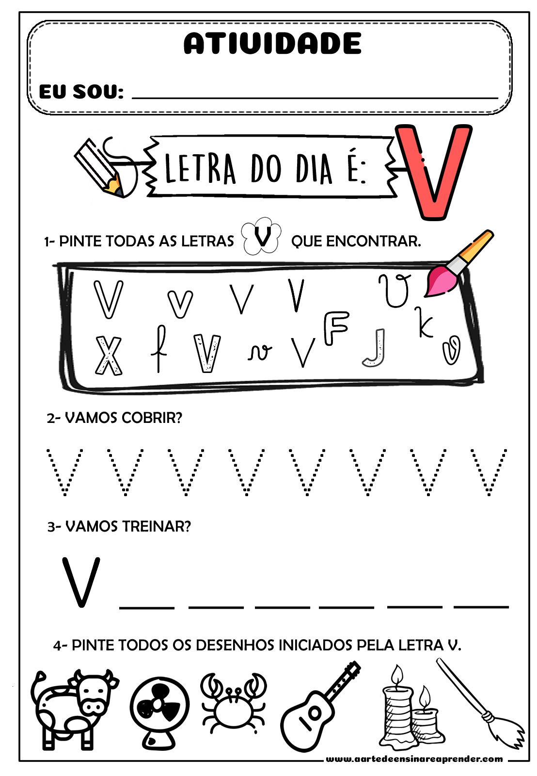 letra v educação infantil atividades