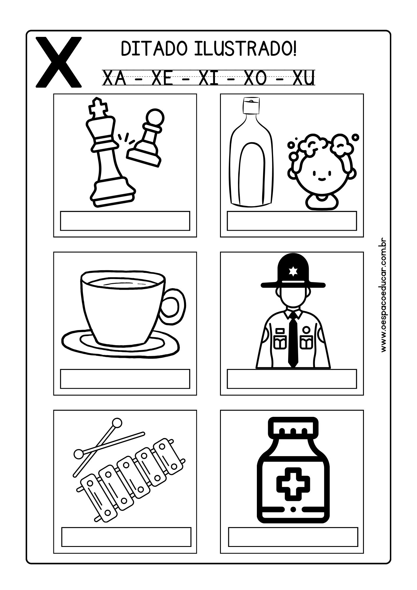 ideias criativas atividades letra x para imprimir