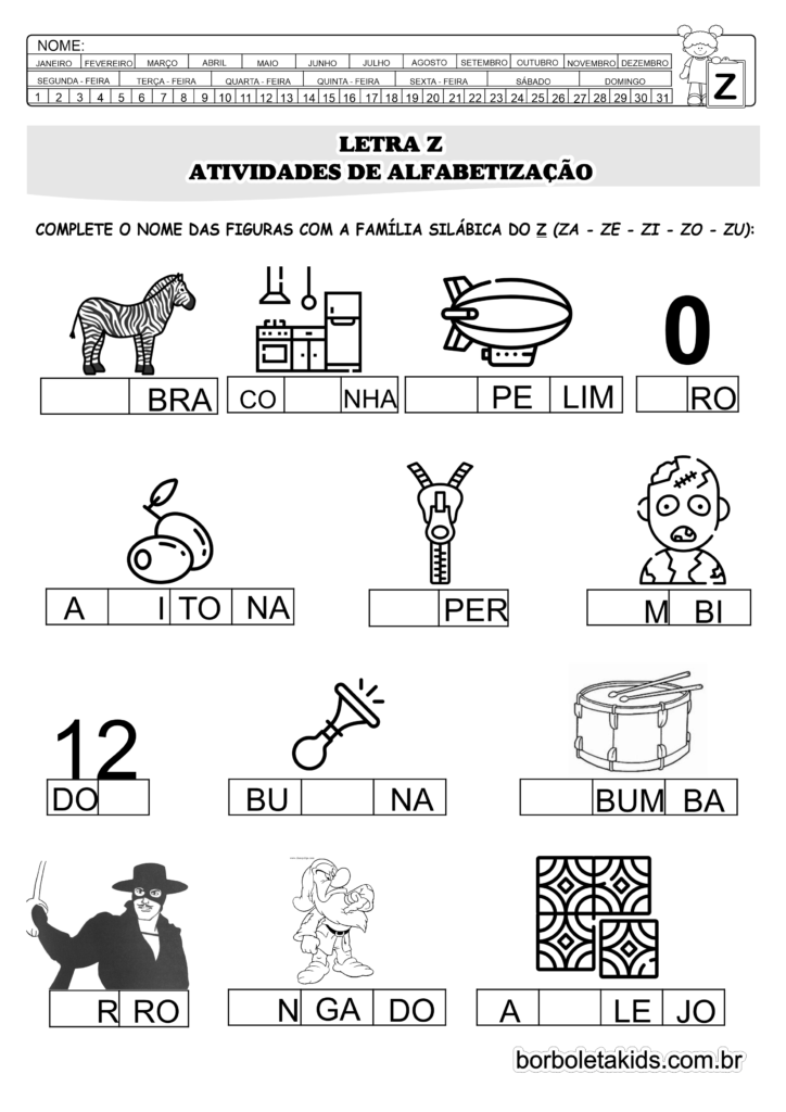 atividades com Z vs atividades com S