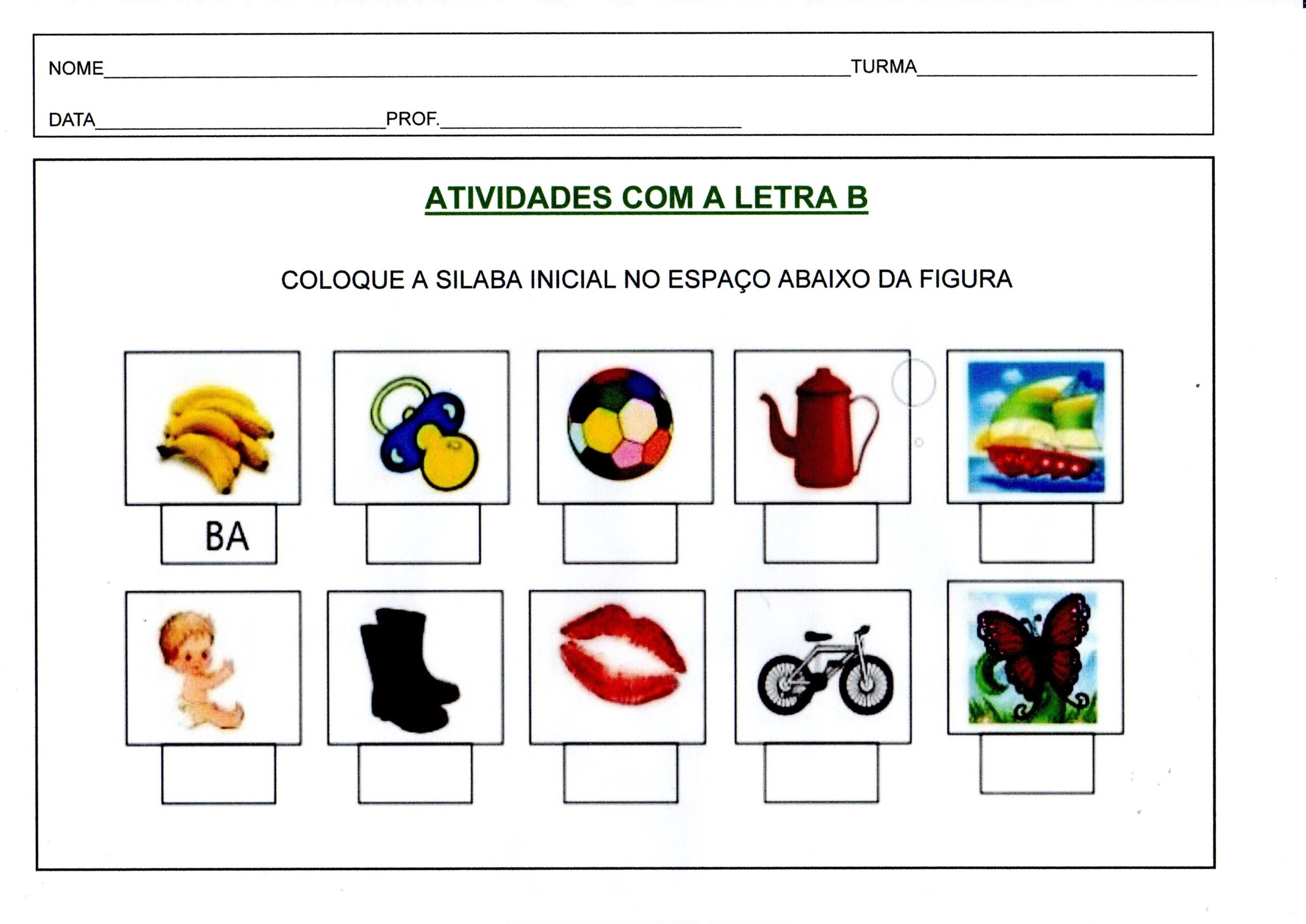 atividades com a letra b vs atividades com a letra c