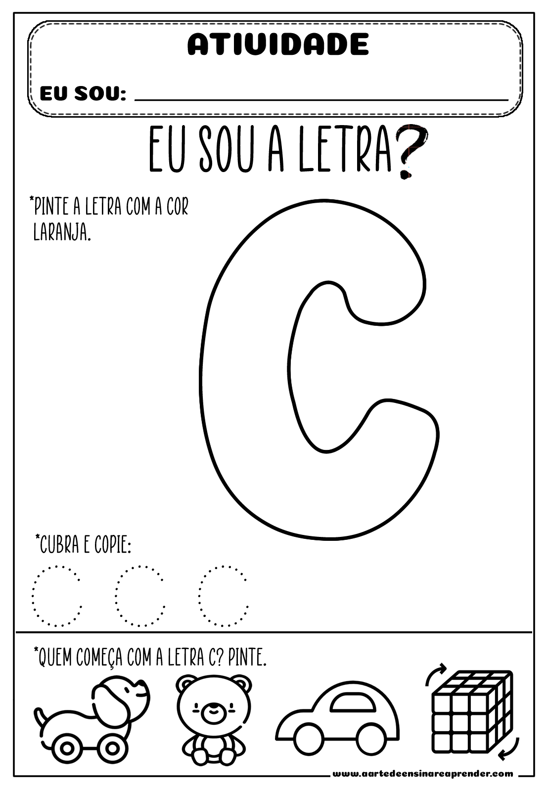 atividades criativas com a letra c para educação infantil